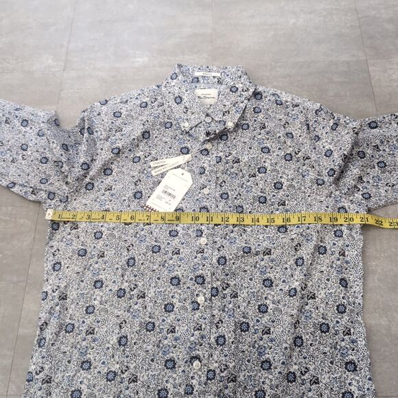 Ben Sherman Mens Medium Button Down Stretch Dress Shirt White Floral NWT - Picture 5 of 7